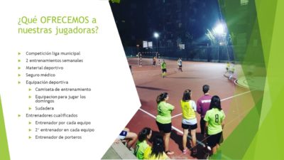 5 Equipos de Fútbol Sala para 2 Ligas de Ayuntamiento.
2 equipos de Fútbol 7 para Liga "Fulanita"